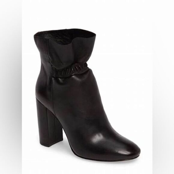 Botkier Rylie Slouchy Ankle Boots Chunky Leather Heeled Booties in Black 8.5 - Picture 2 of 15